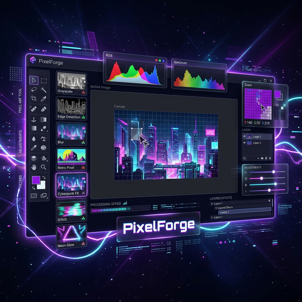 PixelForge — Real-Time Image Filtering Studio